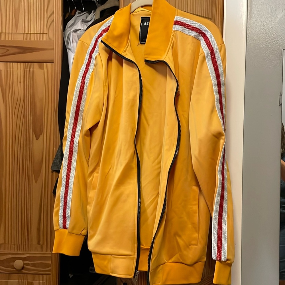 Retro 70’s style jacket with bling in the sleeves